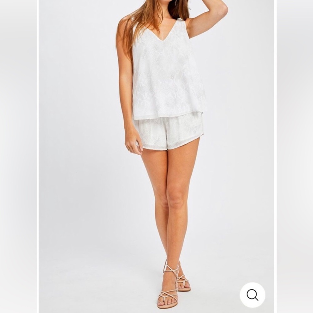 White Sleeveless V-Neck Top